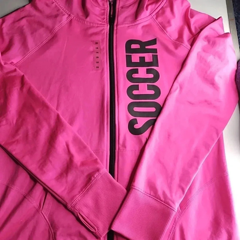 Justice Active Hot Pink Zip Up Lightweight Jacket Hot Pink Girls Size 16
